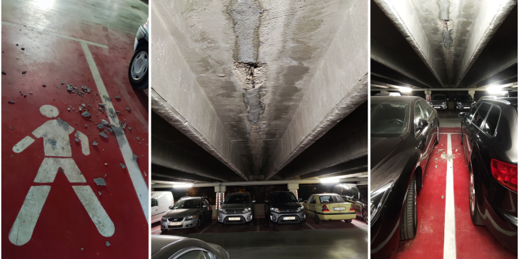 Slobodna Dalmacija – Šok za vozače u Splitu: friško obnovljena i masno plaćena javna garaža se raspada!? Pogledajte fotografije sramote…