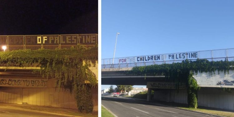 Dvostruka noćna akcija u Splitu: Osvanula poruka podrške djeci Palestine, ali netko je uništio