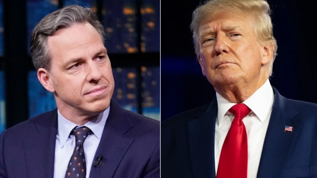 podjela fotografija: CNN-ov Jake Tapper, lijevo;  Donald Trump desno