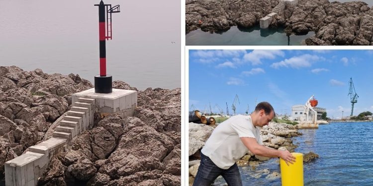 Plovput postavio signalnu oznaku na hrid Mali Greben i označio sidrište u luci Trget