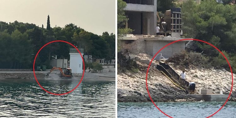 VIKENDOM, KAD INSPEKCIJE NE RADE Nasipa se obala i betonira “vlastiti pristup” moru u Milni na Braču