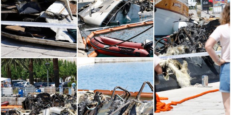 Slobodna Dalmacija – Neprepoznatljiva je! Pogledajte što je ostalo od jahte koja je izgorjela u Makarskoj, a bila je jedna od najluksuznijih