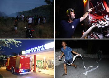 Slobodna Dalmacija – FOTOIZVJEŠTAJ S TERENA Vatrogascima su i mještani ‘dali ruke’ u gašenju, nisu zaboravili ni na okrijepu za junake