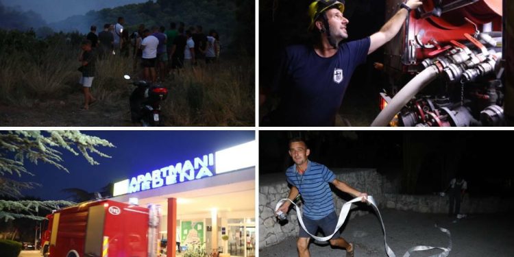 Slobodna Dalmacija – FOTOIZVJEŠTAJ S TERENA Vatrogascima su i mještani ‘dali ruke’ u gašenju, nisu zaboravili ni na okrijepu za junake