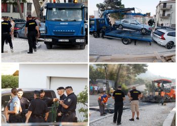 Slobodna Dalmacija – Ludilo u Makarskoj; stanari vozilima blokirali cestu, ‘pauka’ čuvalo preko 30 zaštitara, policajaca i redara. Uzalud…