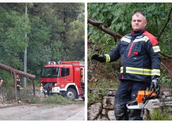 Slobodna Dalmacija – Nevrijeme protutnjalo Imotskim. Jak vjetar srušio električni stup, stabla padala po cesti i krovovima kuća…