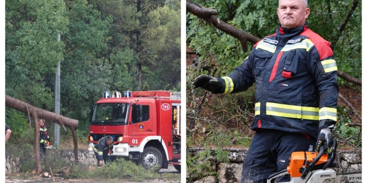 Slobodna Dalmacija – Nevrijeme protutnjalo Imotskim. Jak vjetar srušio električni stup, stabla padala po cesti i krovovima kuća…