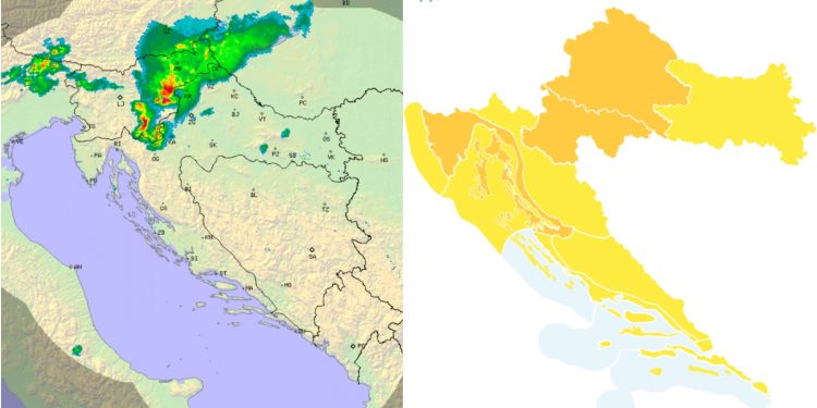 DHMZ Stiže nevrijeme, mogući su olujni udari, tuče i obilne kiše | NACIONAL.HR