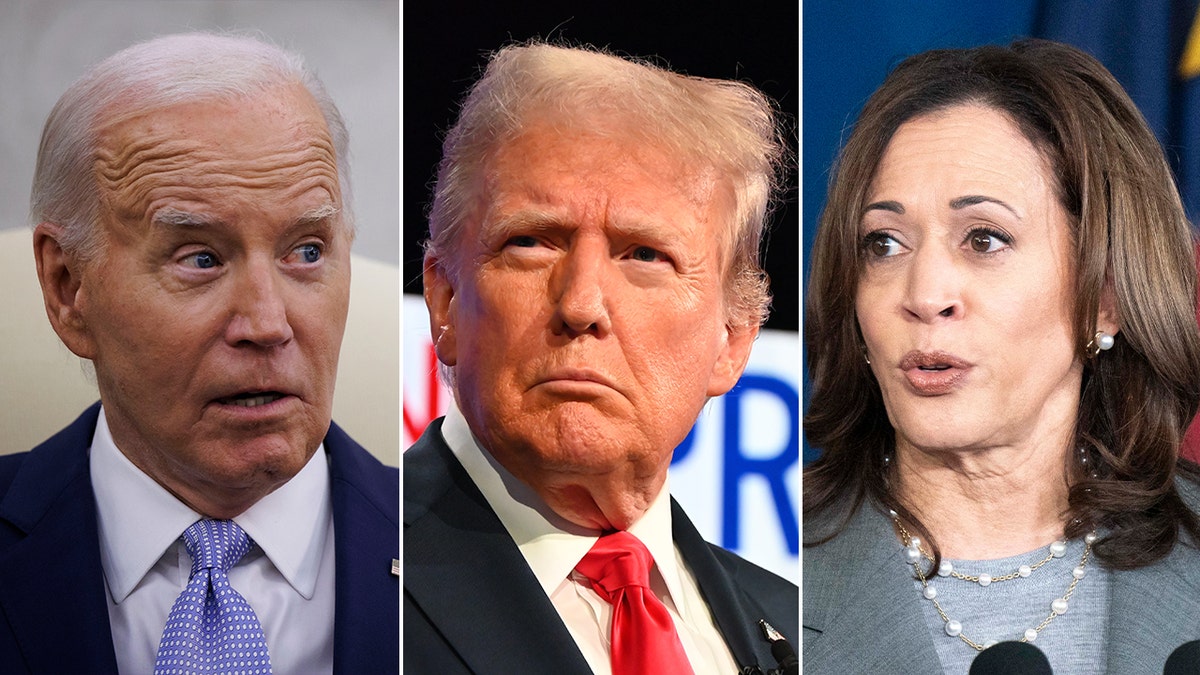 Joe Biden, Donald Trump.  Kamala Harris