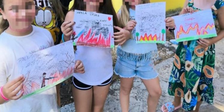 Djeca iz Medene zahvalila vatrogascima i policajcima na gašenju požara