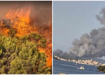 Dramatične snimke kod Trogira, vatra prijeti kućama: ‘Podmetnuto, gledao sam na svoje oči‘