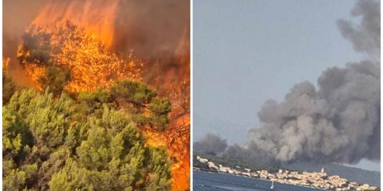 Dramatične snimke kod Trogira, vatra prijeti kućama: ‘Podmetnuto, gledao sam na svoje oči‘