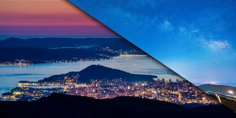 Kakvi prizori s mosorske zvjezdarnice. Što je ljepše; svjetla grada ili svjetla Mliječne staze?