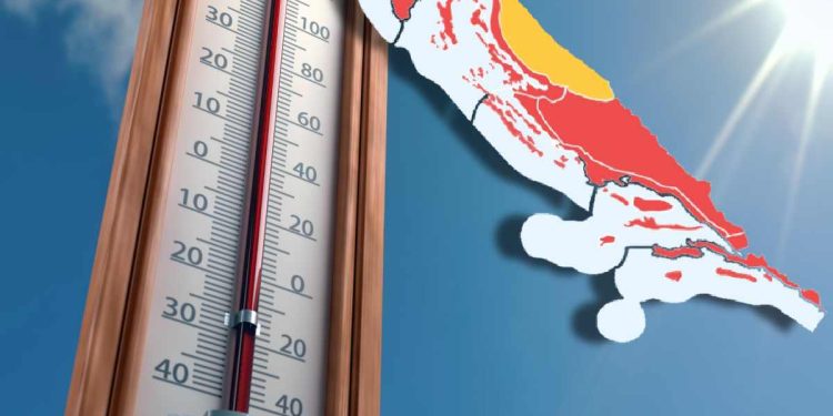 OPASNO VRIJEME Crveni meteoalarm zbog toplinskog vala na cijelom Jadranu!