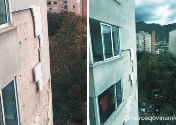 PAŽNJA RODITELJIMA Otpada fasada sa zgrade iznad produženog boravka u mostarskom Centru II