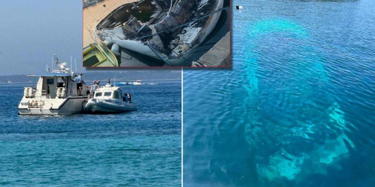 PRIKRIVANJE TRAGOVA Dan nakon što smo pisali o izgorenoj olupini koja godinama stoji na vezu u Pakoštanama, odvučena je na pučinu i potopljena!