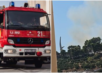 Požar u Podgori: Vatra je buknula iznad Galebova krila, vatrogasci su u akciji