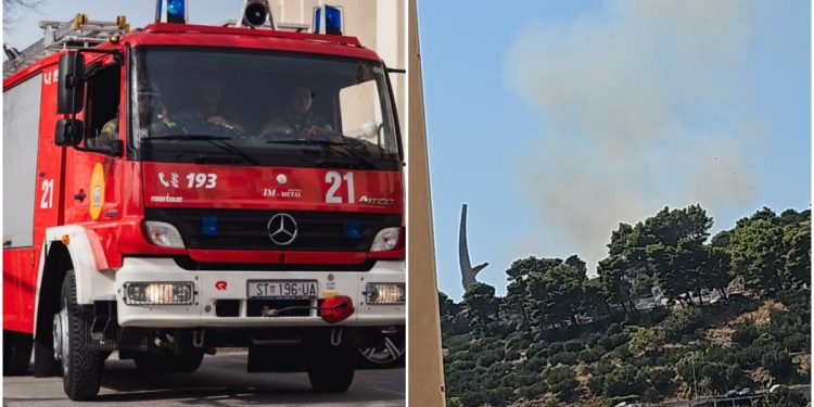 Požar u Podgori: Vatra je buknula iznad Galebova krila, vatrogasci su u akciji