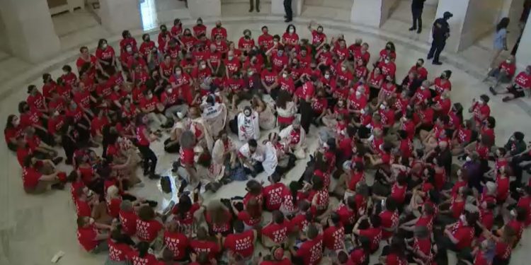 Protuizraelski agitatori upadaju u zgradu Capitol Hilla uoči Netanyahuovog obraćanja