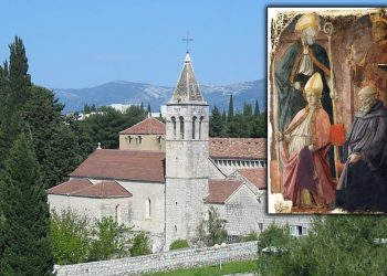 Sveta misa na blagdan sv. Benedikta uz prigodnu tribinu u samostanu Svetog Ante na Poljudu