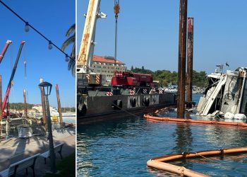 U Makarskoj planula golema jahta. Crni gusti dim bio je iznad luke, a grdosija se konačno uklanja nakon dva tjedna od ogromnog požara…