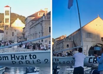 VIDEO Hvarani ispratili svog olimpijca u Francusku: Filip Jurišić podigao olimpijsku zastavu