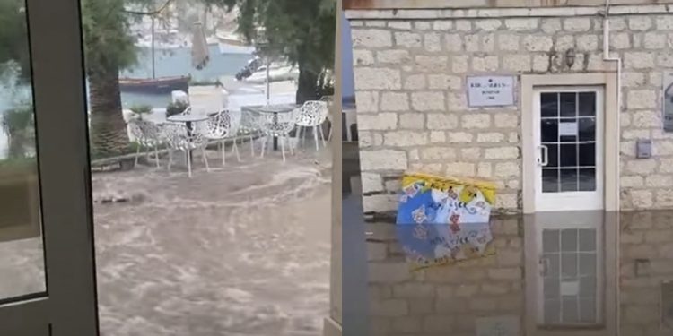 (VIDEO) NEVRIJEME NA BRAČU Udar groma izazvao požar, poplavljen i Supetar