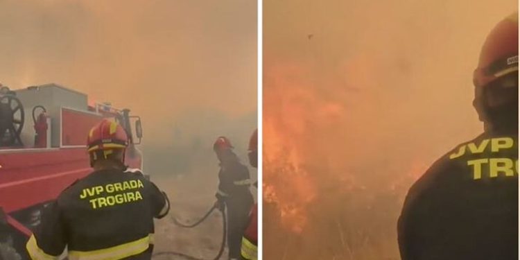 VIDEO Pogledajte kako vatrogasci brane kuću kod Trogira