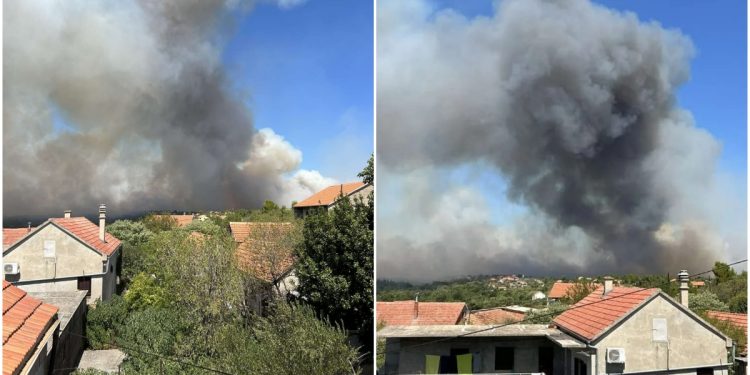 VIDEO Požar kod Skradina nije ugašen, 110 vatrogasaca će noć provesti na požarištu