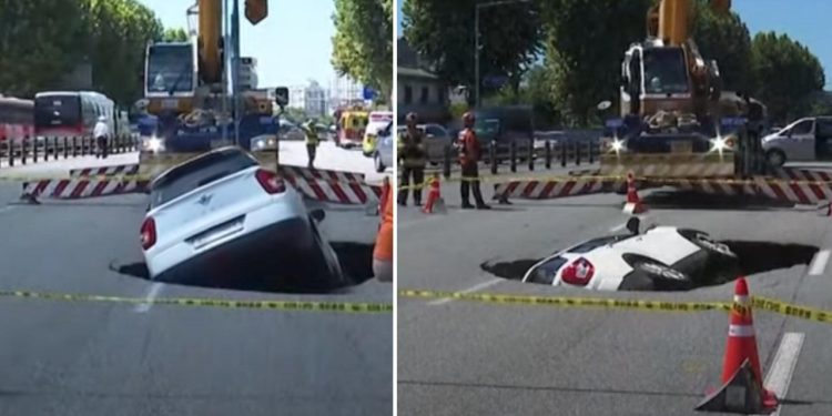 Auto Klub – Zemlja se otvorila: Rupa progutala auto, putnici s teškim ozljedama završili u bolnici