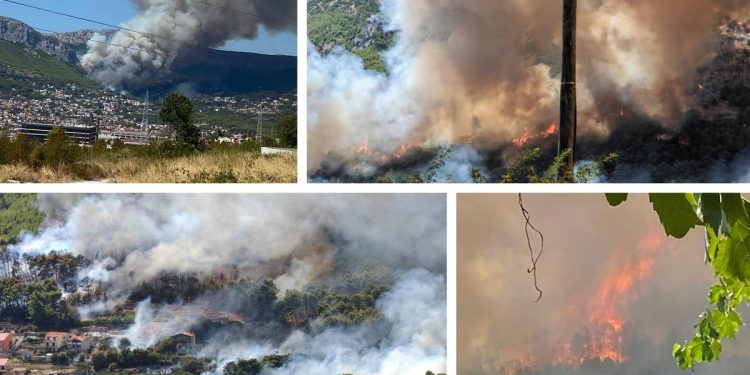 Drama u Rupotini: Požar gase vatrogasci sa splitskog, solinskog i kaštelanskog područja. Stižu i četiri kanadera