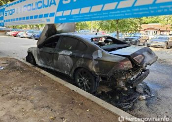 MOSTAR Izgoreni automobil u vlasništvu Slavena Zeljke