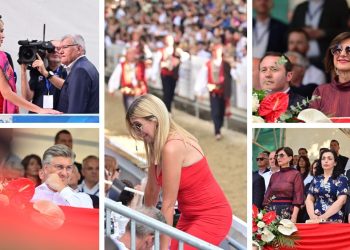 Mirta Šurjak plijenila je pažnju u uskoj crvenoj haljini, dok je prva dama bila u nešto tamnijim bojama