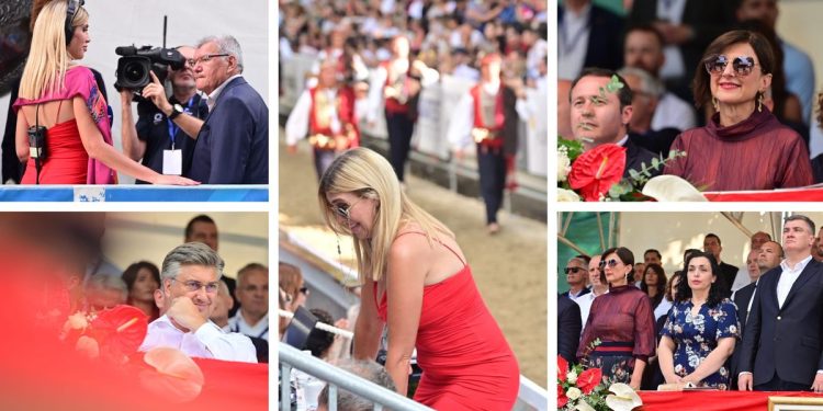 Mirta Šurjak plijenila je pažnju u uskoj crvenoj haljini, dok je prva dama bila u nešto tamnijim bojama