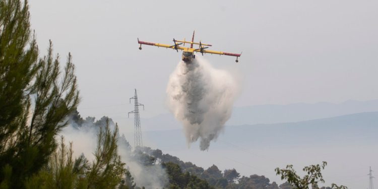 Na Pagu izbio požar: Kanaderi u zraku, vatrogasci spremni na zaustavljanje buktinje