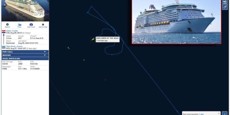 OSOBA PALA U MORE S KRUZERA KOD JABUKE