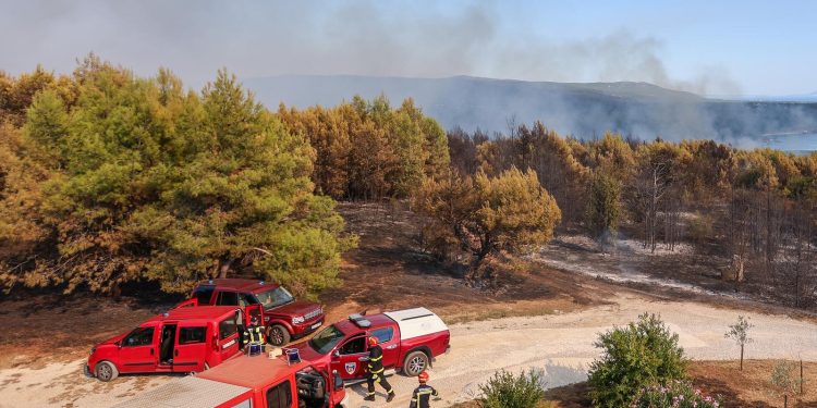 KUĆE OBRANJENE Lokaliziran veliki šumski požar na području Barbana, jedan vatrogasac lakše ozlijeđen | NACIONAL.HR