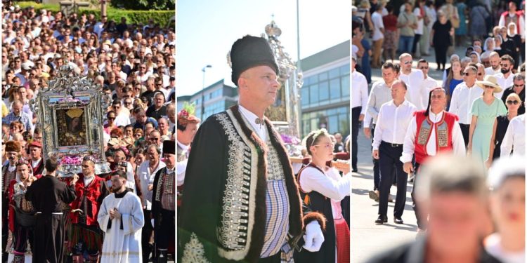 VELIKA GALERIJA IZ SINJA Tisuće ljudi se mole Gospi Sinjskoj unatoč vrućini