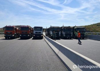 VIDEO MOST ‘HERCEGOVINA’ Veliki broj teretnih vozila testirao most na dionici Počitelj – Zvirovići
