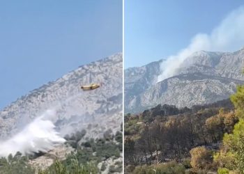 VIDEO Vatrena stihija prijeti i Makarskoj, požar se spušta prema Kotišini: Dva kanadera su u zraku, pomaže ogroman broj vatrogasaca