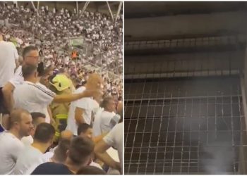 VIDEO Vatrogasci u publici i dim ispod tribina uplašili gledatelje na utakmici Hajduka