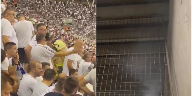 VIDEO Vatrogasci u publici i dim ispod tribina uplašili gledatelje na utakmici Hajduka