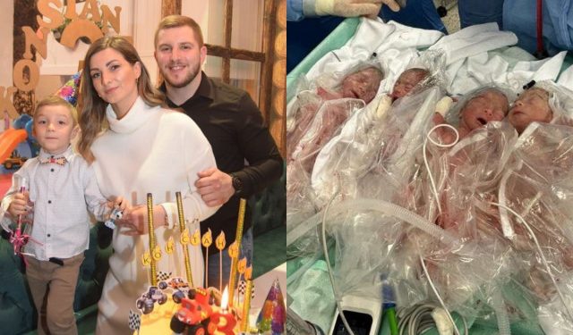 VRATILI SE U BiH Mladi par nedavno je dobio četvorke, a sada su prava atrakcija za prolaznike u svom gradu