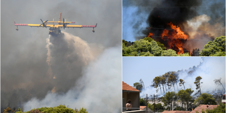 Vatrena stihija nadomak kuća kod Šibenika: Prizori su dramatični, crni dim nadvija se nad gradom