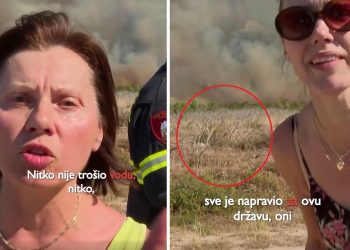 Žene koje su jučer na televiziji urlale na vatrogasce, kći su i žena HDZ-ovog šefa Hrvatskih šuma, iza njih je visoka i suha, neodržavana trava i makija!