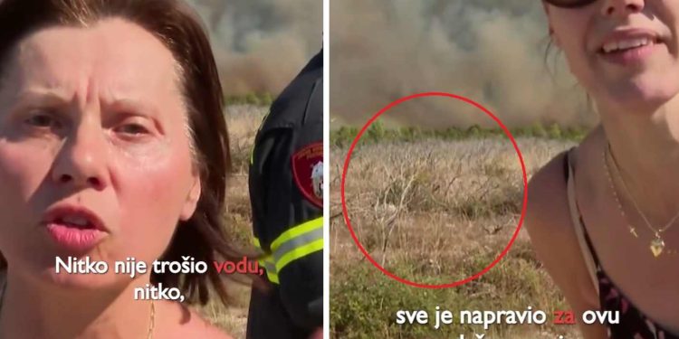 Žene koje su jučer na televiziji urlale na vatrogasce, kći su i žena HDZ-ovog šefa Hrvatskih šuma, iza njih je visoka i suha, neodržavana trava i makija!