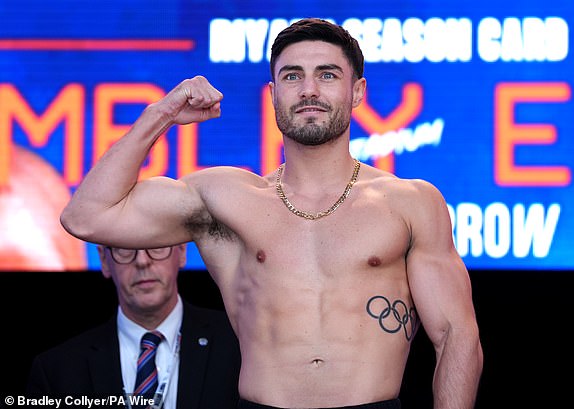 Josh Kelly during a weigh-in at Trafalgar Square, London. The IBF heavyweight title fight between Anthony Joshua and Daniel Dubois will take place on Saturday 21st September. Picture date: Friday September 20, 2024. PA Photo. See PA story BOXING London. Photo credit should read: Bradley Collyer/PA Wire.RESTRICTIONS: Use subject to restrictions. Editorial use only, no commercial use without prior consent from rights holder.