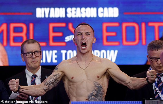 Boxing - Daniel Dubois v Anthony Joshua - Weigh-in - Trafalgar Square, London, Britain - September 20, 2024 Josh Warrington during the Weigh-in Action Images via Reuters/Andrew Couldridge