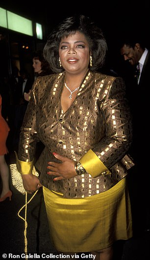 Throughout her decades-long weight-loss journey, Oprah has never shied away from discussing her problems in public. Pictured: In 1992