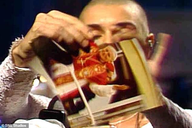 On the October 3, 1992 episode of the NBC variety program, O'Connor tore up an image of Pope John Paul II as she performed to protest the Catholic Church, saying 'Fight the real enemy'